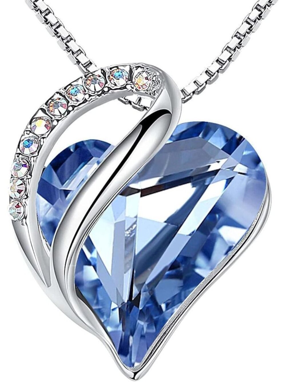 Infinity Love Silver-Plated Heart Crystal Necklace for Women
